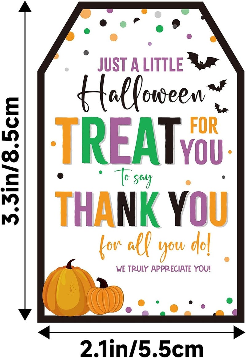 g2plus Halloween Thank You Tags, 50PCS Happy Halloween Tags, Pumpkin Thank You for All You Do Paper Gift Tag with String for Candy Bags, Gift Wrapping, Party Favors - Image 2